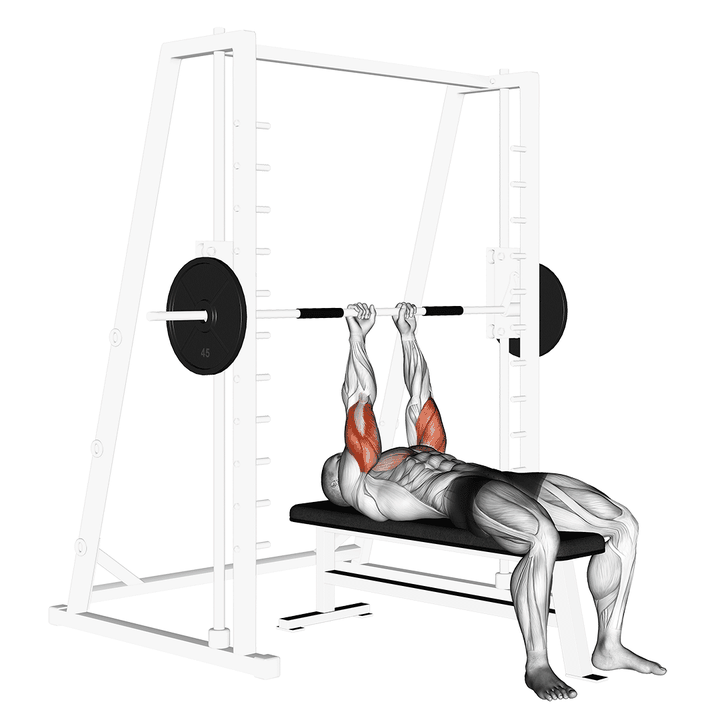 Demonstration of the smith close-grip bench press