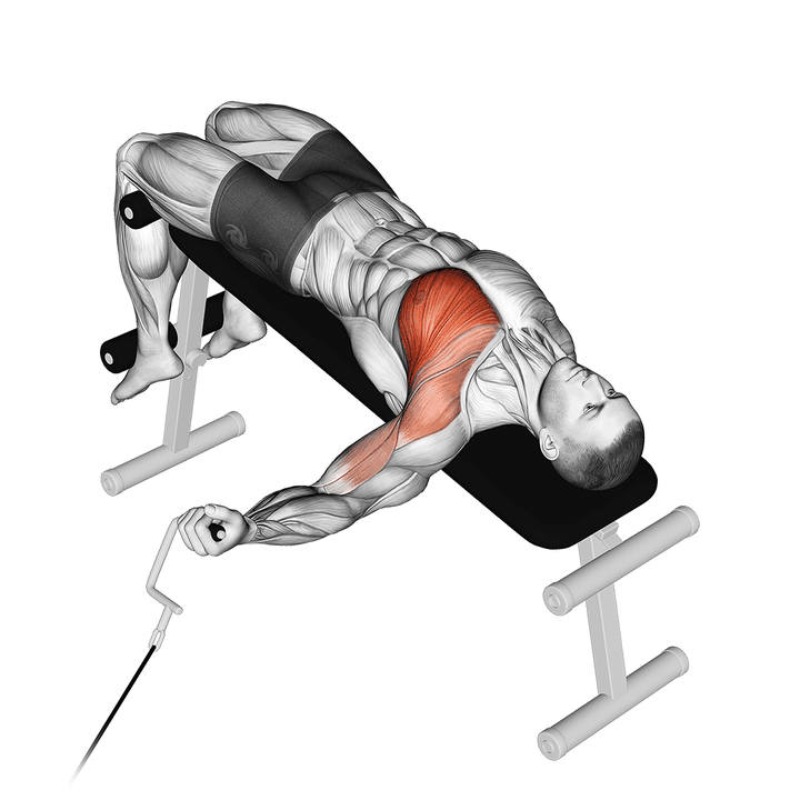 Demonstration of the cable one arm decline chest fly