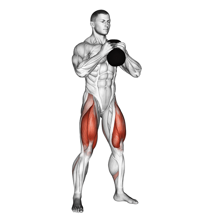 Demonstration of the kettlebell goblet squat