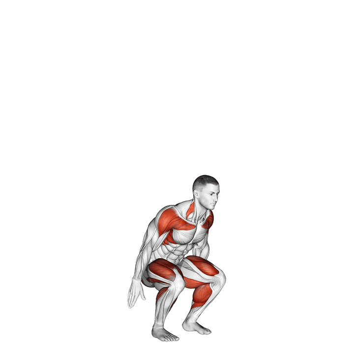 Demonstration of the squat to overhead reach