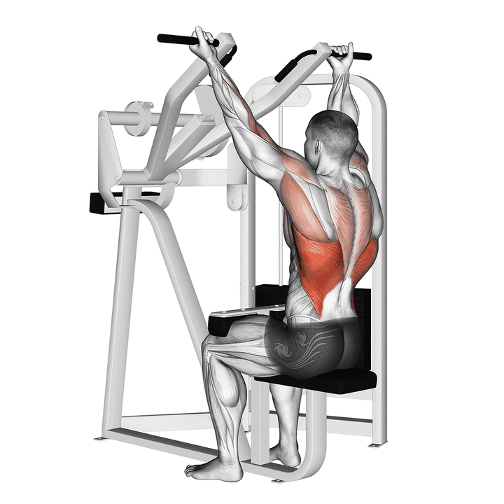 Demonstration of the reverse grip machine lat pulldown
