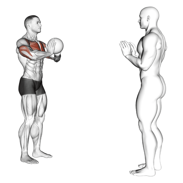 Demonstration of the medicine ball chest pass