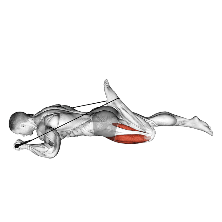 Demonstration of the intermediate hip flexor and quad stretch