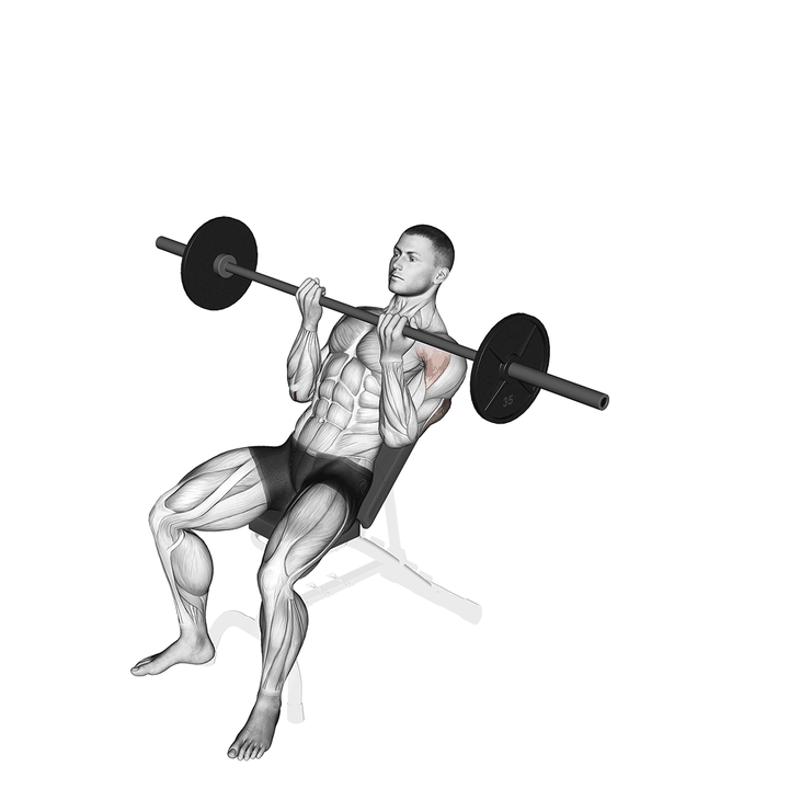 Demonstration of the barbell incline reverse-grip press
