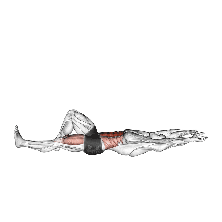 Demonstration of the flexion leg sit up (straight arm)