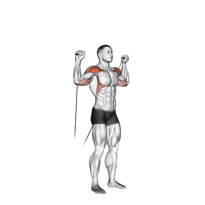 Demonstration of the cable shoulder press