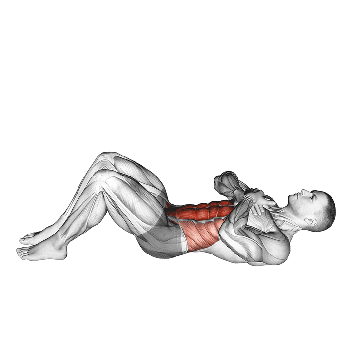 Demonstration of the sit-up with arms on chest