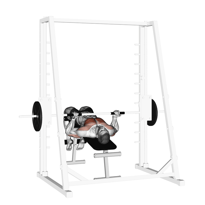Demonstration of the smith decline reverse-grip press
