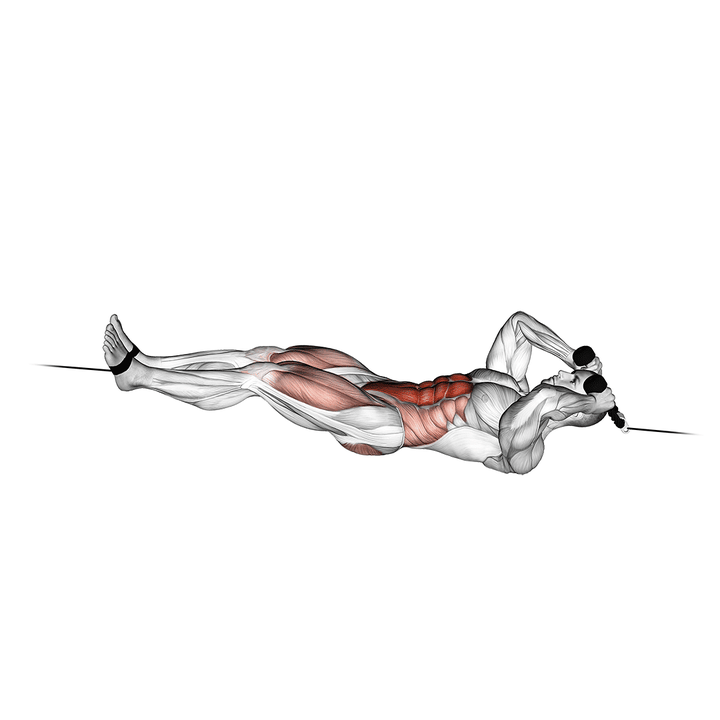 Demonstration of the cable tuck reverse crunch