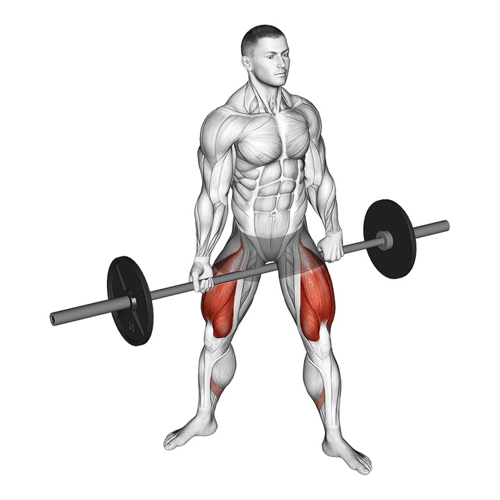 Demonstration of the barbell jefferson squat