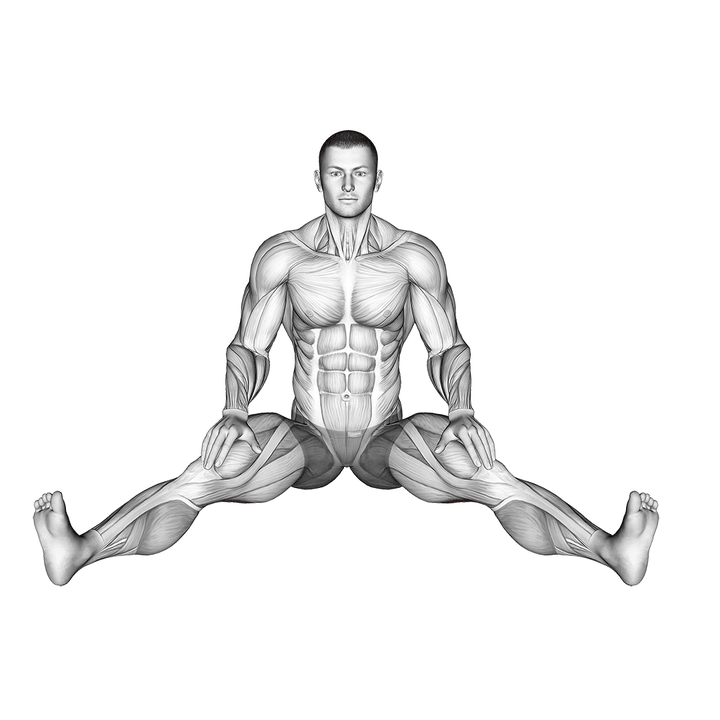 Demonstration of the seated wide angle pose sequence