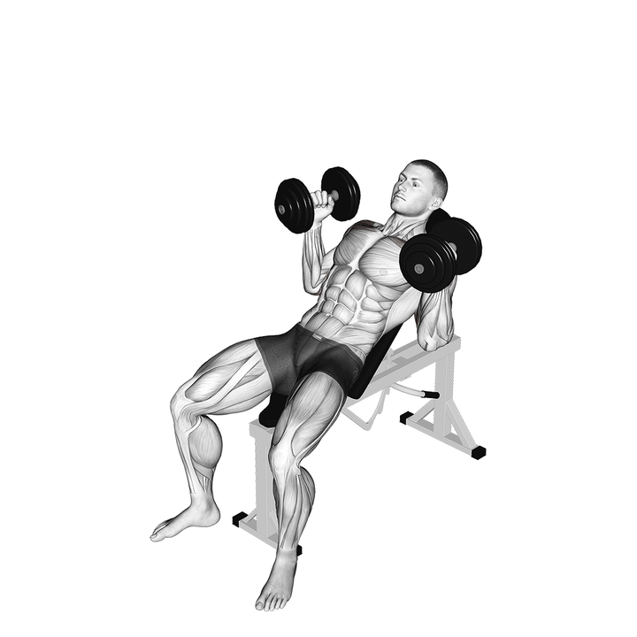 Demonstration of the dumbbell palms in incline bench press
