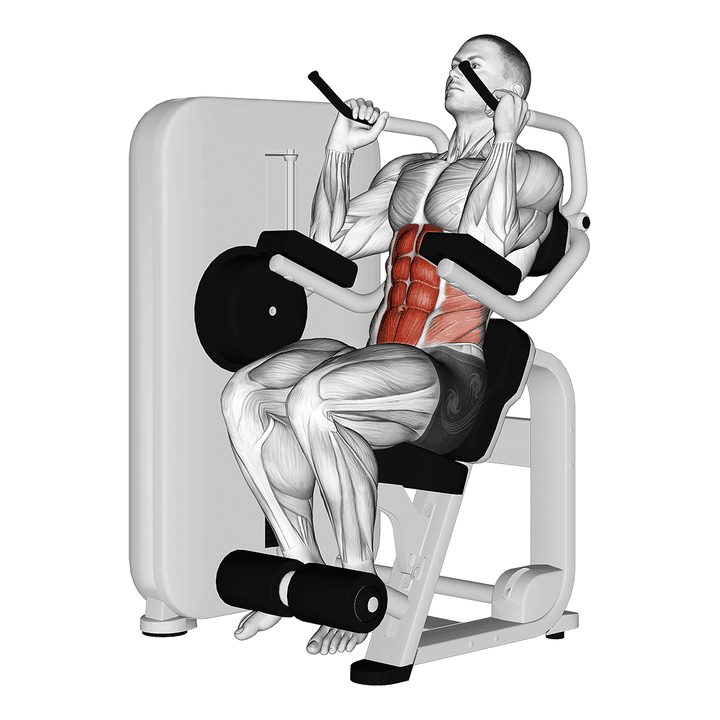 Demonstration of the lever seated crunch