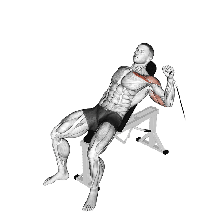 Demonstration of the cable one arm incline press