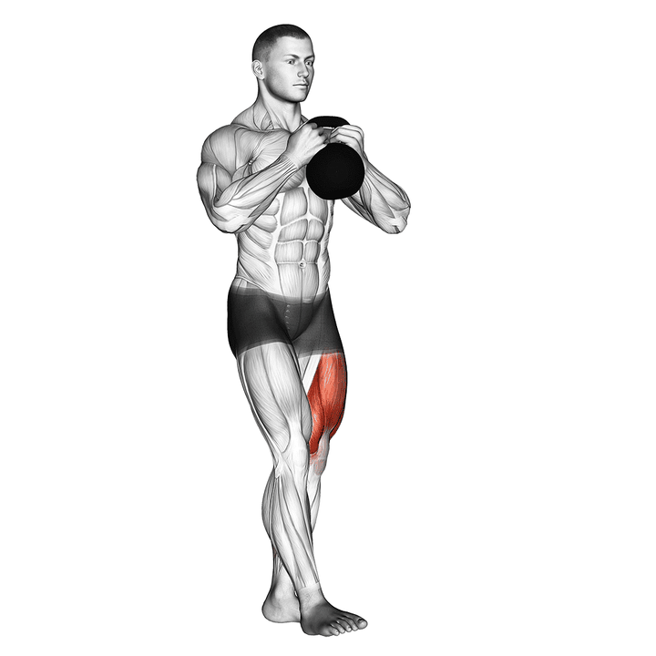 Demonstration of the kettlebell pistol squat