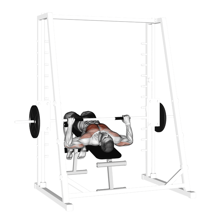 Demonstration of the smith decline bench press