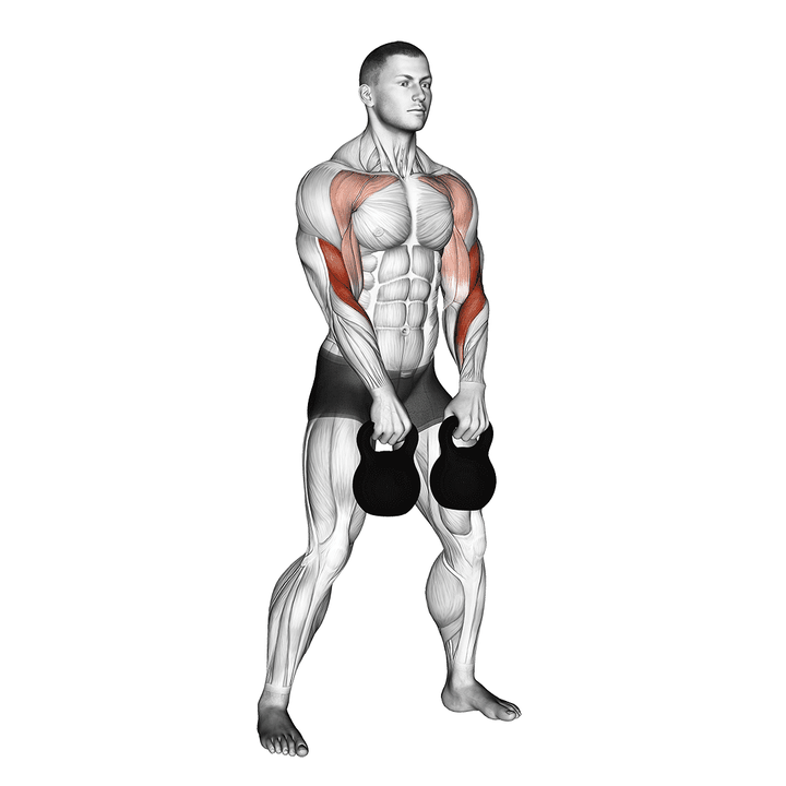 Demonstration of the kettlebell double alternating hang clean