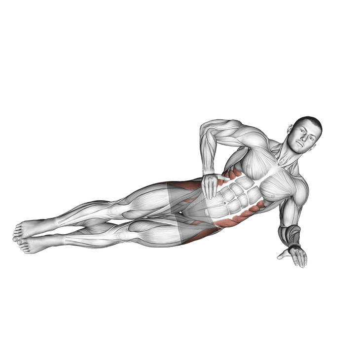 Demonstration of the side bridge hip abduction