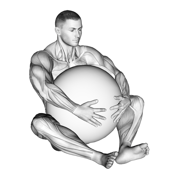 Demonstration of the exercise ball hug