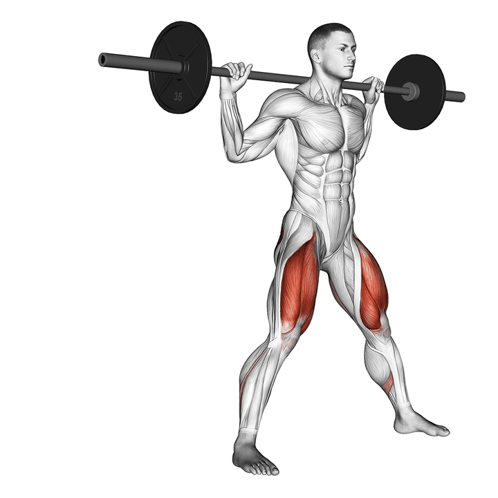 Demonstration of the barbell side split squat