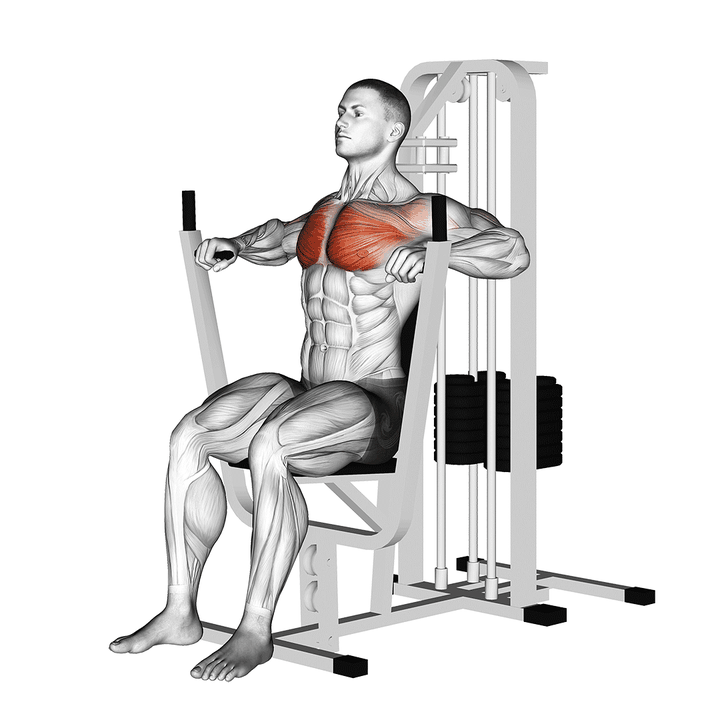 Demonstration of the lever chest press
