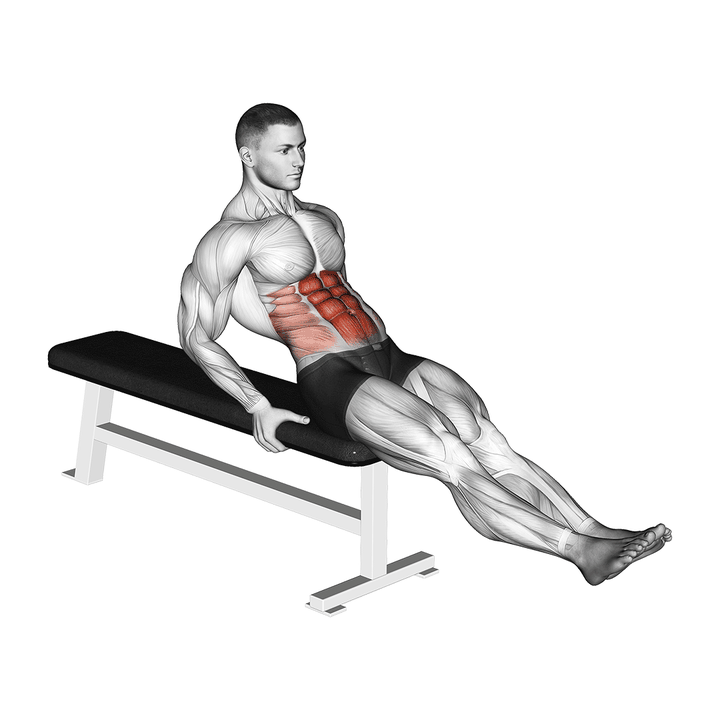 Demonstration of the seated leg raise