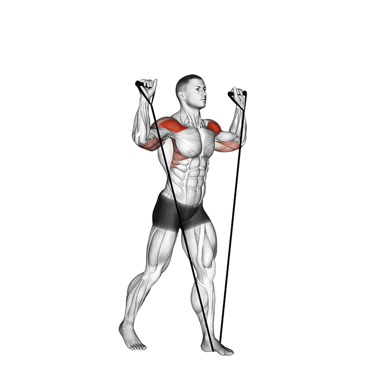 Demonstration of the band shoulder press