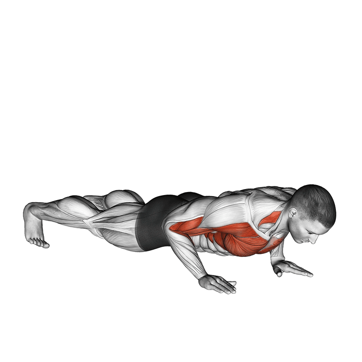 Demonstration of the shoulder tap push-up