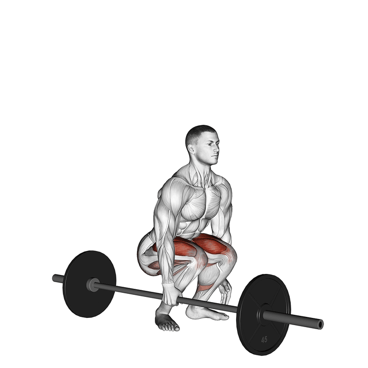 Demonstration of the barbell one arm side deadlift
