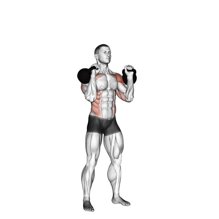 Demonstration of the kettlebell seesaw press