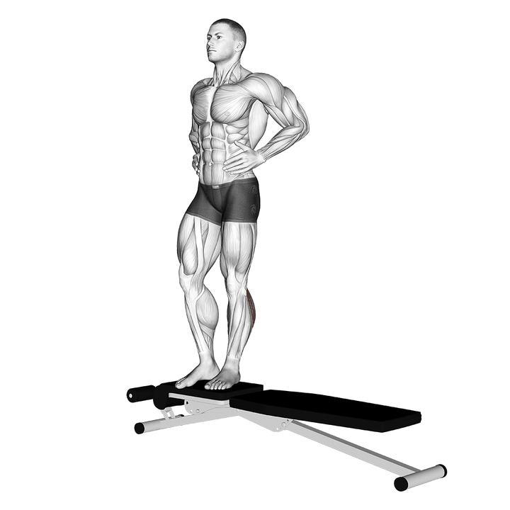 Demonstration of the box jump down with one leg stabilization
