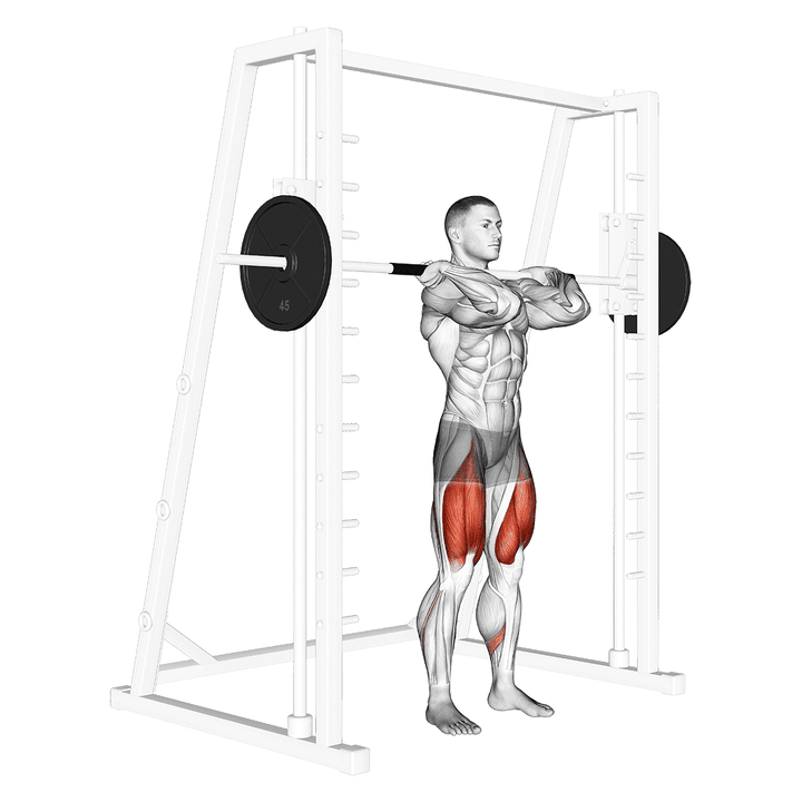 Demonstration of the smith front squat (clean grip)