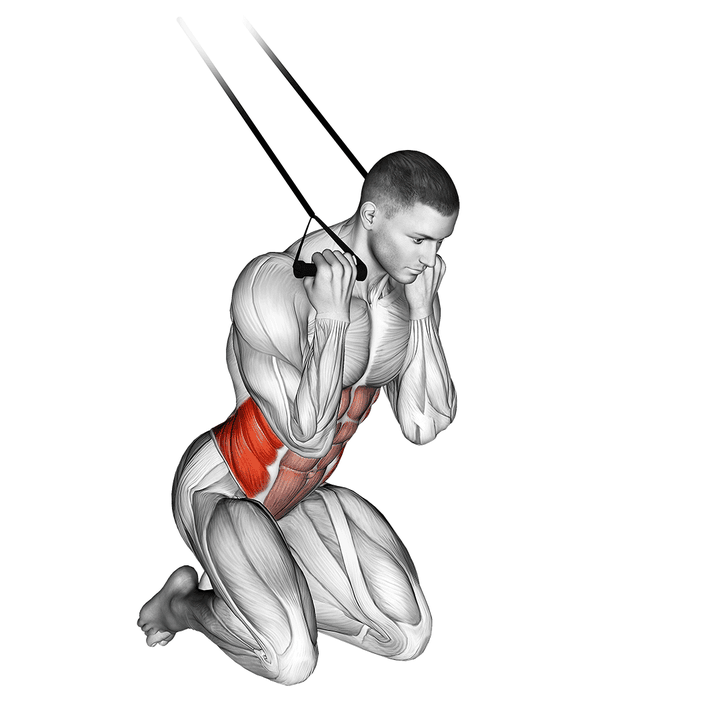 Demonstration of the band kneeling twisting crunch