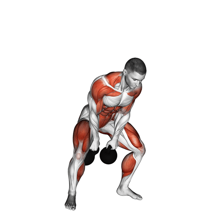 Demonstration of the kettlebell two arm clean