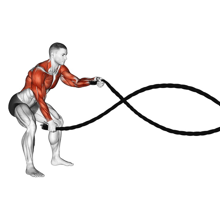 Demonstration of the battling ropes