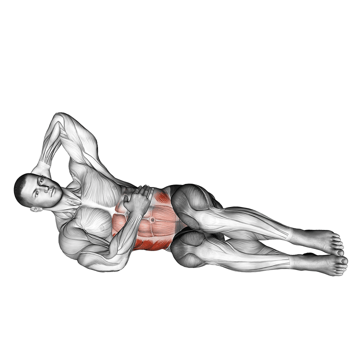 Demonstration of the oblique crunches floor