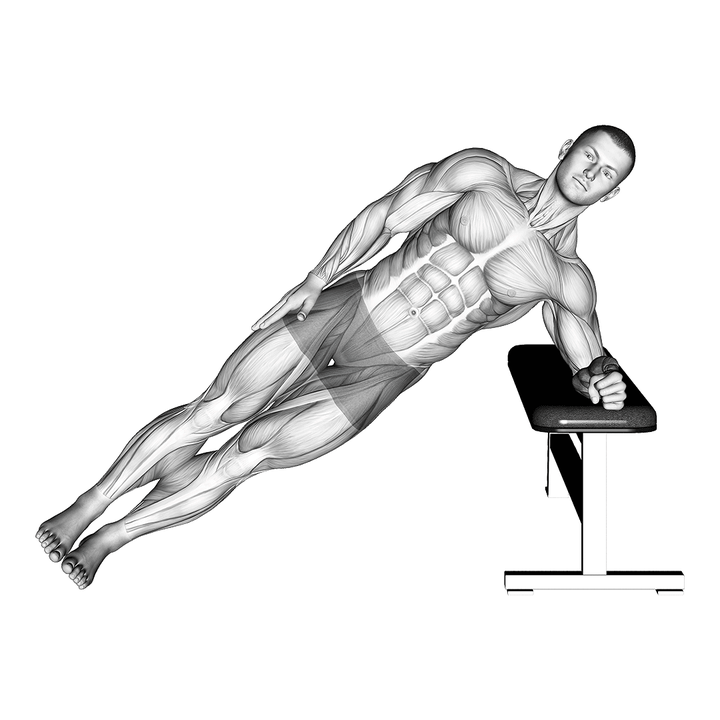 Demonstration of the bodyweight incline side plank