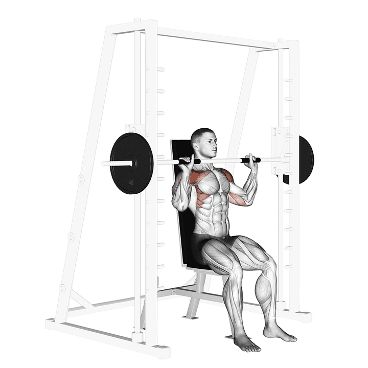 Demonstration of the smith seated shoulder press