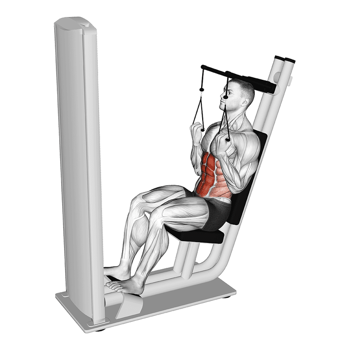 Demonstration of the lever seated crunch
