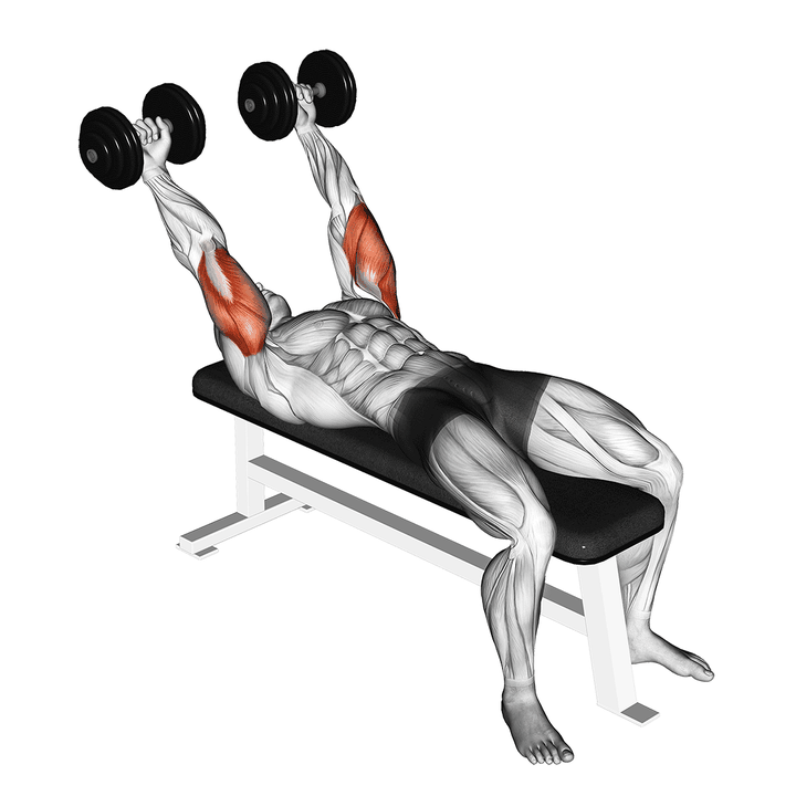 Demonstration of the dumbbell pronate-grip triceps extension