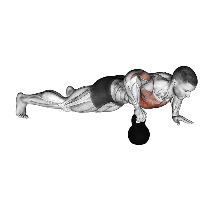 Demonstration of the kettlebell plyo push-up
