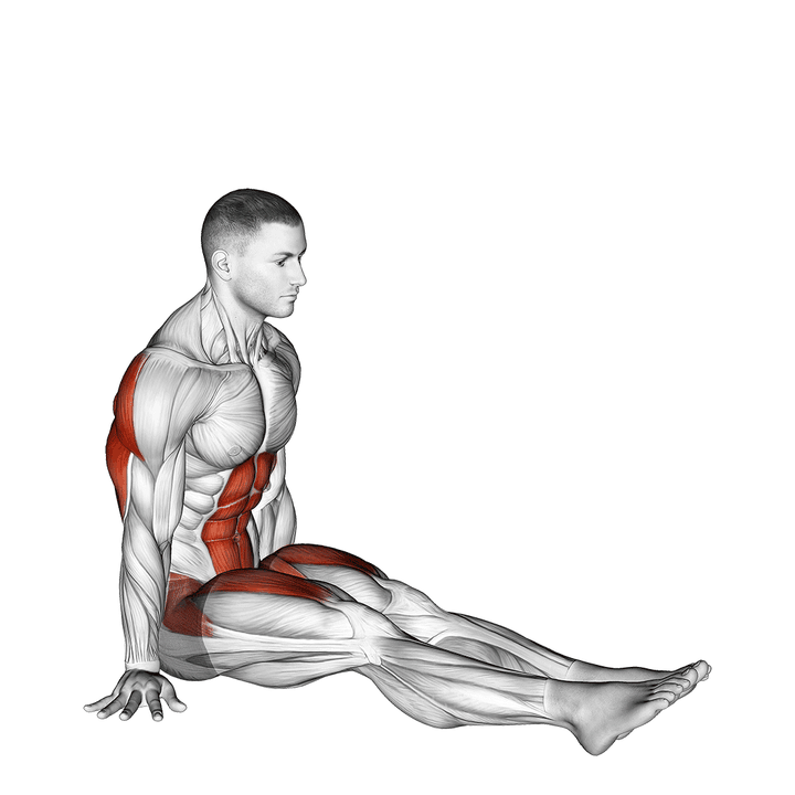 Demonstration of the v-sit on floor
