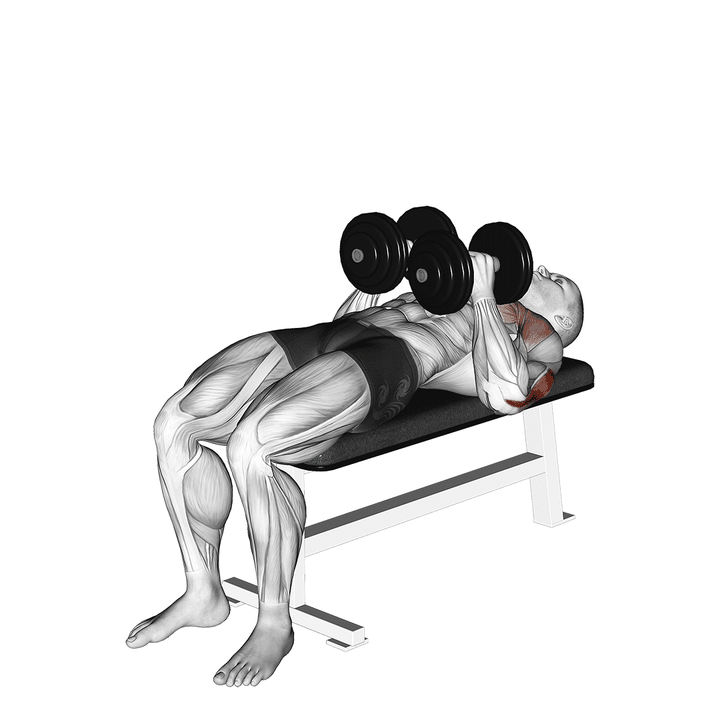 Demonstration of the dumbbell close grip press