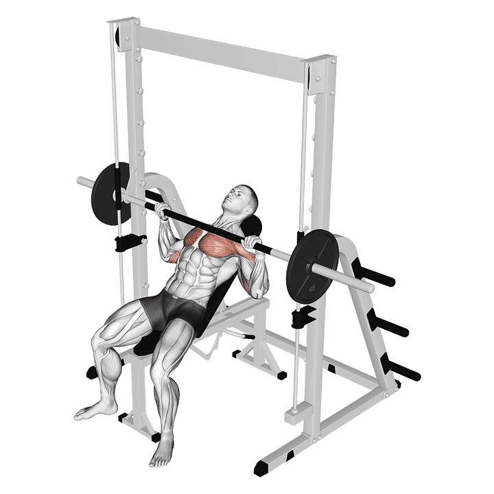 Demonstration of the smith incline bench press