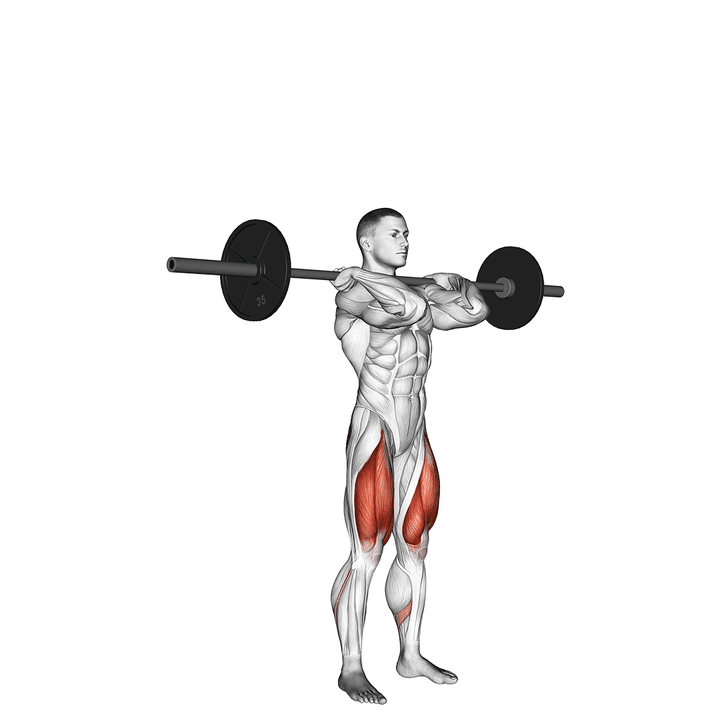 Demonstration of the barbell clean-grip front squat