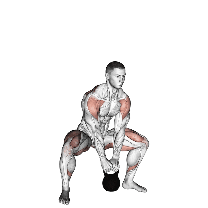 Demonstration of the kettlebell sumo high pull