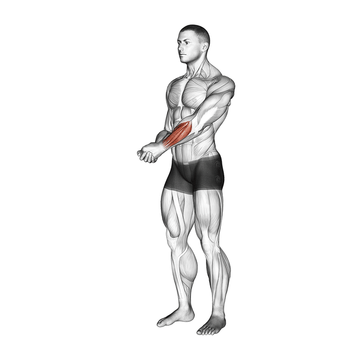 Demonstration of the side wrist pull stretch