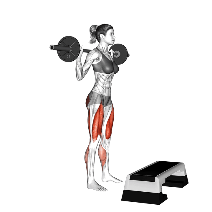 Demonstration of the barbell squat jump step rear lunge