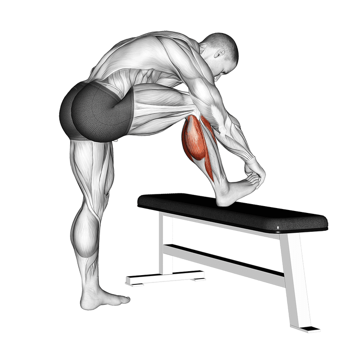Demonstration of the standing calves calf stretch