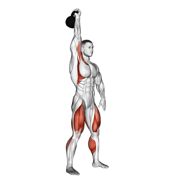 Demonstration of the kettlebell one arm jerk